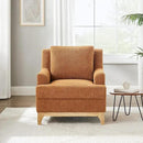 Oversized Accent Chair, Modern Boucle Armchair with Wood Legs, Modern Reading Chair with Thick Cushion, Comfy Chairs for Living Rooms, Bedrooms, Reading nooks and Apartments by CozyNest Decor