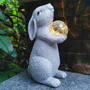 Solar Rabbit Statue Garden Decor -Rabbit Lover Gifts, with Gazing Solar LED Lights Ball Bunny Decoration for Garden Yard Patio Lawn Balcony - Gifts for Mom Grandma by GreenHaven Gardens