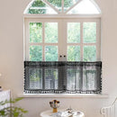 Sutuo Home Black Boho Valance Curtains Crochet Lace Sheer Bohemian Hollow Knitted with Tassels, Privacy Vintage Mid Century Farmhouse Tier for Kitchen, Rod Pocket 1 Panel,59" W x 36" L by CozyNest Decor