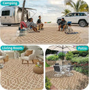 HEBE Outdoor Rug Waterproof 9x12, Reversible Plastic Straw Rug RV Camping Rug, Indoor Outdoor Patio Mat Clearance, Outside Carpet for Porch,Deck,Camper,Balcony,Backyard,Picnic by GreenHaven Gardens
