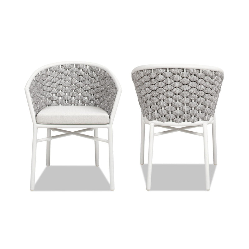 Rowan - Rope Barrel Back Patio Dining Chairs (Set of 2) - Optic White, photo 4 of 7