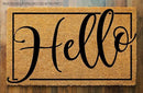 PLUS Haven Pure Coco Coir Doormat with Heavy-Duty Backing (Hello 1) by CozyNest Decor
