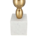D15x29.5' Gold and White Table Lamp with Round Four Tiered Body