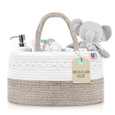 Rope Diaper Caddy - Storage for Baby and Toddler Items - Portable Cotton Organizer Easily Holds Diapers, Wipes, Clothing - Useful for Nursery, Bedroom (Beige, Regular) by TinyTreasures Baby Boutique