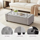 48" Ottoman with Storage, Storage Ottoman Bench with Safety Hinge, Upholstered Entryway Bench with Seating for Bedroom, Living Room, Holds up to 330 lb(Light Gray) by CozyNest Decor