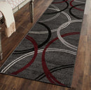 Rugshop Modern Wavy Circles Design Runner Rug 2' x 7' 2" Red by TinyTreasures Baby Boutique