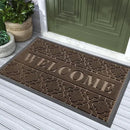 Yimobra Welcome Mat Outdoor Indoor, All-Season Waterproof Front Door Mat Outside Entrance, All-Weather Heavy Duty Non-Slip Doormat, Low Profile Porch Patio Entrance Mats, 36x24, Brown by CozyNest Decor
