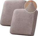 H.VERSAILTEX Velvet Stretch Couch Cushion Cover Plush Cushion Slipcover for Chair Loveseat Sofa Cushion Furniture Protector Seat Cushion Sofa Cover (2 Piece Large Sofa Cushion Covers, Taupe Striped) by CozyNest Decor