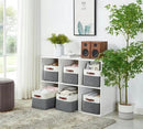 DECOMOMO Storage Baskets for Shelves - Fabric Closet Organizers and Storage Bins, Perfect Baskets for Organizing Closet Toys Nursery (Slate Grey and White, XL - 3 Pack) by CozyNest Decor