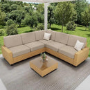 hyha Waterproof Sectional Couch Covers, Non Slip Sofa Couch Cushion Covers L Shape, Thick Stretch Jacquard Fabric, Washable Sofa Slipcovers with Elastic Bottom (1 Piece for Chaise, Taupe) by CozyNest Decor