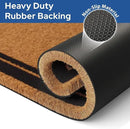 Barnyard Designs Natural Coco Coir Heavy Duty Backing Doormat - Large Cute Non-Slip Front Door Welcome Mat for Outside Entrance or Porch Entry, Brown (17x30, Border) by CozyNest Decor