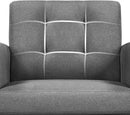 Yaheetech Mid-Century Accent Chairs, Modern Upholstered Living Room Chair, Cozy Armchair Button Tufted Back and Wood Legs for Bedroom/Office/Cafe, Set of 2, Gray by CozyNest Decor