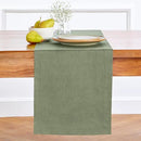 Solino Home Linen Table Runner 36 Inches - 100% Pure Linen Oil Green Table Runner 14 x 36 Inch Ideal for Dresser and Coffee Tables - Fall, Autumn, Thanksgiving - Fete by CozyNest Decor