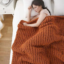 Battilo Chunky Knit Throw Blanket, Soft and Thick Chenille Throw Blanket, 50"x60" Handmade Cable Knit Crochet Blanket, Large Rope Knot Throw Blankets for Couch Sofa Bed Home Decor, Caramel by CozyNest Decor