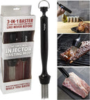 Camerons 3-in-1 Barbecue Injector Basting Mop - Baster Set Includes BBQ Chain Basting Brush & Meat Syringe to Baste, Marinate & Inject Food w Flavor - Indoor Outdoor Use - Grilling Cookout Essential by GreenHaven Gardens