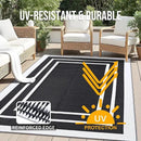 OLANLY Outdoor Rug 5x8 ft Waterproof, Reversible Outdoor Plastic Straw Rug, RV Mat, Indoor Outdoor Carpet Clearance for Patio, Camping, Balcony, Deck, Backyard, Black & White by GreenHaven Gardens