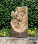 Joseph's Studio by Roman, 12" H Carved Cross with Jsesus Garden Statue, Religious Outdoor Decor by GreenHaven Gardens