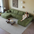 108" Sectional Couches for Living Room Modern Modular Sofa with L-Shape Couchs Upholstered Boneless Couch Deep Seat Sectional Couch with Chaise (Green, Left Facing Chaise+3Seaters+Ottoman) by CozyNest Decor