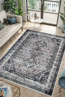 Keen Home Design 5x7 Rug - Machine Washable Area Rug with Non-Slip Backing, Ideal for Living Room, Dining Room, Bedroom - Vintage, Easy Clean, Durable, Low Pile Rug - (5' x 7') by CozyNest Decor