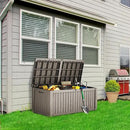 180 Gallon Lockable Resin Deck Box, Waterproof & UV-Resistant Outdoor Storage Box for Outdoor Cushion Storage, Garden Tools & Pool Accessories Storage, Gray by CozyNest Decor