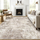 8x10 Area Rugs Living Room: Washable Large Abstract Soft Rug Stain Resistant Indoor Floor Non-Slip Accent Carpet for Women Modern Home Enthusiasts Aged 25-45 - Bedroom Nursery Playroom- Beige Brown by TinyTreasures Baby Boutique