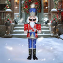 5FT Lighted Nutcracker with Drum for Christmas Decoration, Pre-Lit 3D Iridescent Soldier Xmas Decor with 100 Warm White Lights, Glittered Standing Holiday Display for Outdoor, Indoor by CozyNest Decor