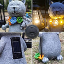 Solar Cat Garden Statues Outdoor Décor with Lantern- Cat Figurines Solar LED Light Lawn Ornaments - Yard Decorations for Patio, Balcony, Backyard -Unique House Warming Gifts for Mom by CozyNest Decor