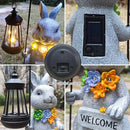 Solar Rabbit Garden Statues Outdoor Décor with Lantern- Rabbit Figurines Solar LED Light Lawn Ornaments - Yard Decorations for Patio, Balcony, Backyard -Unique House Warming Gifts for Mom by CozyNest Decor