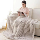 Battilo Chunky Knit Throw Blanket, Soft and Thick Chenille Throw Blanket, 50"x60" Handmade Cable Knit Crochet Blanket, Large Rope Knot Throw Blankets for Couch Sofa Bed Home Decor, Taupe by CozyNest Decor
