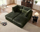 Oversized Modular Sofa, Extra Deep Cloud Corduroy Sectional Couch with Ottoman Chaise, Fluffy Corduroy 4 Seater Couch Bed for Living Room, Villa (Sofa Bed 4 Seater, Corduroy Green) by CozyNest Decor