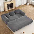 Convertible Sleeper Sofa Bed with Pillow, 4-in-1 Corduroy Folding Mattress Couch with Fixed-Shape Frame, Futon Fold Out Floor Sofa Cama Lounge Couch for Living Room Bedroom Studio, Grey by CozyNest Decor