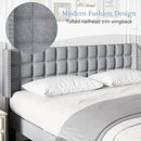 VECELO Headboard King Size, Linen Upholstered Headboards Only with Nailhead Trim Wingback, Square Stitched Design, Adjustable Height from 40" to 49.8", Light Grey by CozyNest Decor