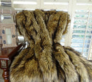 Brown Fur Throw Blanket & Bedspread - Brown Wolf Faux Fur - Light & Dark Browns Caramel & Coffee Colors - Faux Fur - Luxury Throw Blanket & Bedspread, Handmade in USA, 16406 by CozyNest Decor