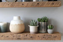 Urban Legacy Reclaimed Barnwood Planks | Floating Shelves for Wall w/Flush Mount Shelf Bracket Set Included | Set of 2 (Natural, 24"x7"x2") by CozyNest Decor