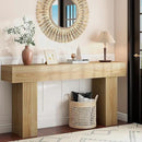 63 Inch Long Console Table for Entryway, Farmhouse Wood Rectangular Sofa Table Behind Couch Table, Narrow Entryway Table for Living Room, Entrance, Hallway, Foyer, Easy Assembly (Natural) by CozyNest Decor