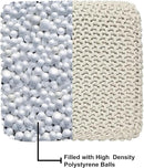 REDEARTH Square Pouf Ottoman Foot Stool - Hand Knitted Bean Bag - Cord Boho Pouffe - Accent Poof for Living Room - Nursery - Bedroom - Kids Bedroom - Patio - 100% Cotton (16" x 16" x 16") - Ivory by CozyNest Decor