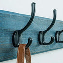 Dseap Coat Rack Wall: Patented, Heavy-Duty, 5-Double-Hooks Wooden Wall Mounted Coat Rack Coat Hanger Hook Rail for Winter Coats Hat Jacket Clothing, Weathered Blue by CozyNest Decor