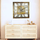 The Gears Clock 24'' Inch Square Real Moving Gear Wall Clock Vintage Industrial Oversized Rustic Farmhouse (Gold Antique) by CozyNest Decor
