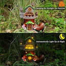 FORUP 10 Inch Fairy House Garden Statues with Boots, Fairy Garden Decor House Kit, Solar Powered Lights Garden Figurine for Outdoor Patio Lawn Yard Garden Decorations by GreenHaven Gardens