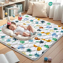 Baby Play Mats for Floor, 59x59 Playpen Mat for Babies, Extra Thicker & Soft Floor Crawling Mat, Foldable Non-Slip Playmat Cushioned for Infants Toddlers, Cute Animal Design by TinyTreasures Baby Boutique