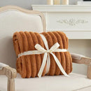 Amélie Home Faux Fur Throw Blanket for Couch, Cozy Fuzzy Fluffy Fur Luxurious Soft Striped Plush Gift Blankets for Family Sofa Chair Bed Living Room Bedroom, 55"x70", Brown by CozyNest Decor