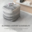 Anji Mountain 20"x20"x20" Handmade & Handcrafted Ottoman Pouf Comfortable Pouf Ottoman Foot Rest & Home Décor Accent for Living Room, Bedroom, Nursery, Kids Room, Patio by CozyNest Decor