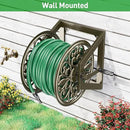 GOFORWILD Garden Wall/Floor Mount Hose Reel, Decorative Hose Reel, Garden Heavy-Duty Water Hose Holder Winder, Holds 200-Feet of 5/8-Inch Hose by GreenHaven Gardens