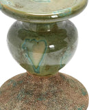 Creative Co-Op 2-Tone Sculptural Terracotta Pillar Candle Holder, Distressed Green by CozyNest Decor