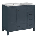 Bathroom Vanity With Ceramic Sink Combo, Abundant Storage Cabinet 2 Soft Close Doors And 5 Drawers by HouseOfZazla