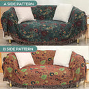 Boho Fall Throw Blanket for Bed，100% Ultra Cotton Soft Breathable Bed Throw Floral Printed Farmhouse Decor Rustic Bed Throws for Couch Sofa Quilt 90" x 98" by CozyNest Decor