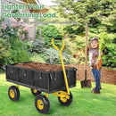 Homdox MAX 880 Lbs Garden Cart, Heavy Duty Foldable Mesh Steel Garden Wagon with 180° Rotating Handle and 10 Inch Tires, Pullable Yard Cart for Yard Garden Beach Farm, Yellow with Bag by GreenHaven Gardens