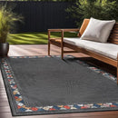 Beverly Rug Outdoor Rug 6x9 Modern Bordered Area Rugs for Indoor and Outdoor Patio Easy to Clean Non Shedding Living Room Porch Garden Washable Outside Carpet (6 x 9 Dark Gray) by CozyNest Decor