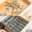 SMIRLY Silverware Drawer Organizer – Bamboo Kitchen Drawer Organizer, Adjustable Utensil Holder and Cutlery Tray, Drawer Dividers for Flatware and Kitchen Utensils by CozyNest Decor