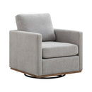 Modern Square Upholstered Swivel Accent Chair with Metal Base
